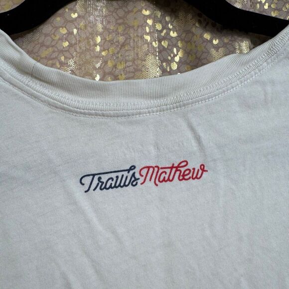 TravisMathew White Born On The Fourth Red Blue Graphic T Shirt Large - Picture 5 of 6